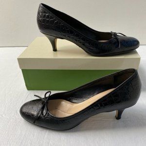 Kate Spade Black Cybill Crocco Heels